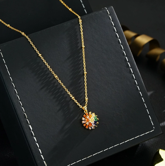 โจ Colorful Firework Stud Earrings โ Cubic Zirconia, 18K Plated, Festive ๐