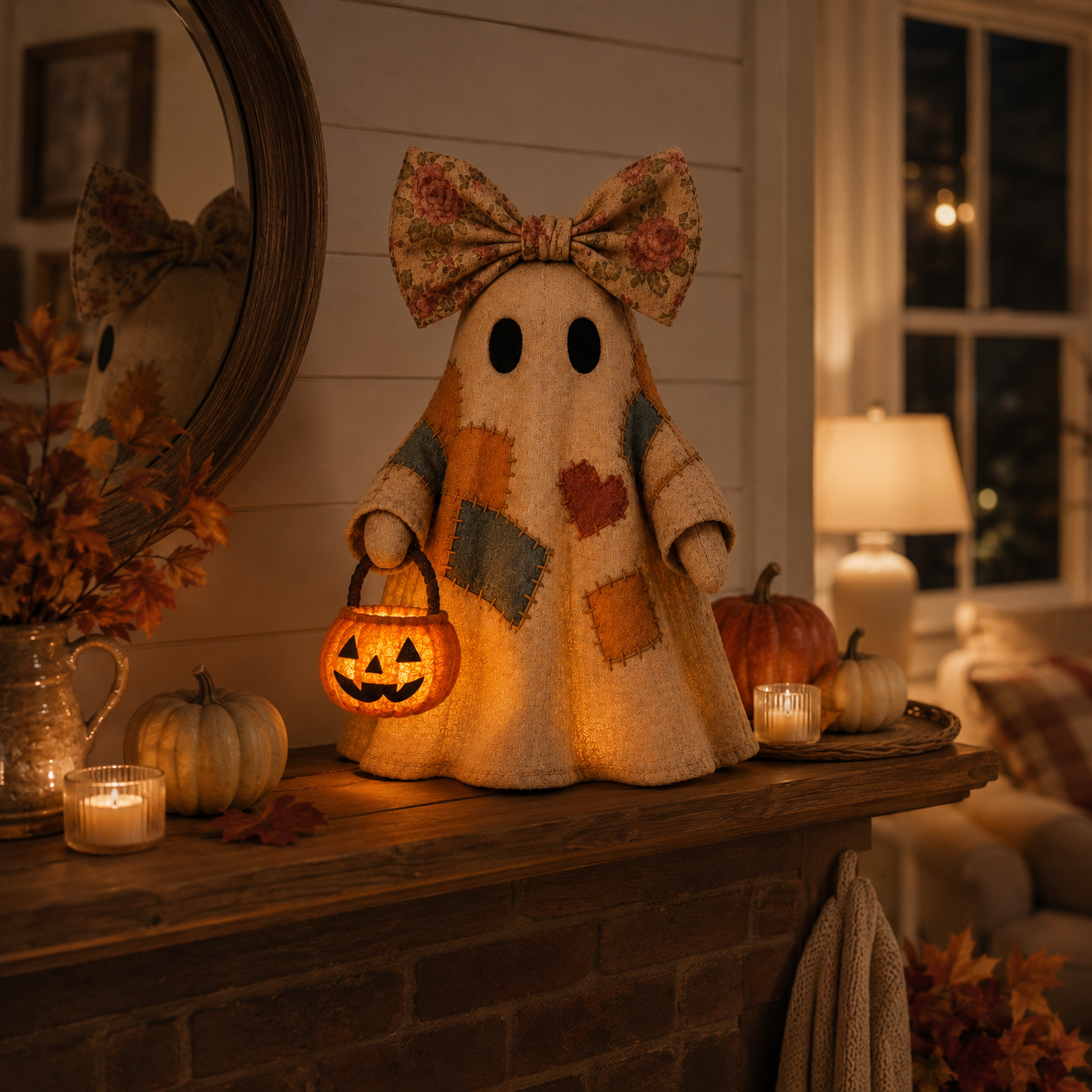 ๐ LIMITED-TIME OFFER โ Vintage Patchwork Glowing Ghost Decor โจ