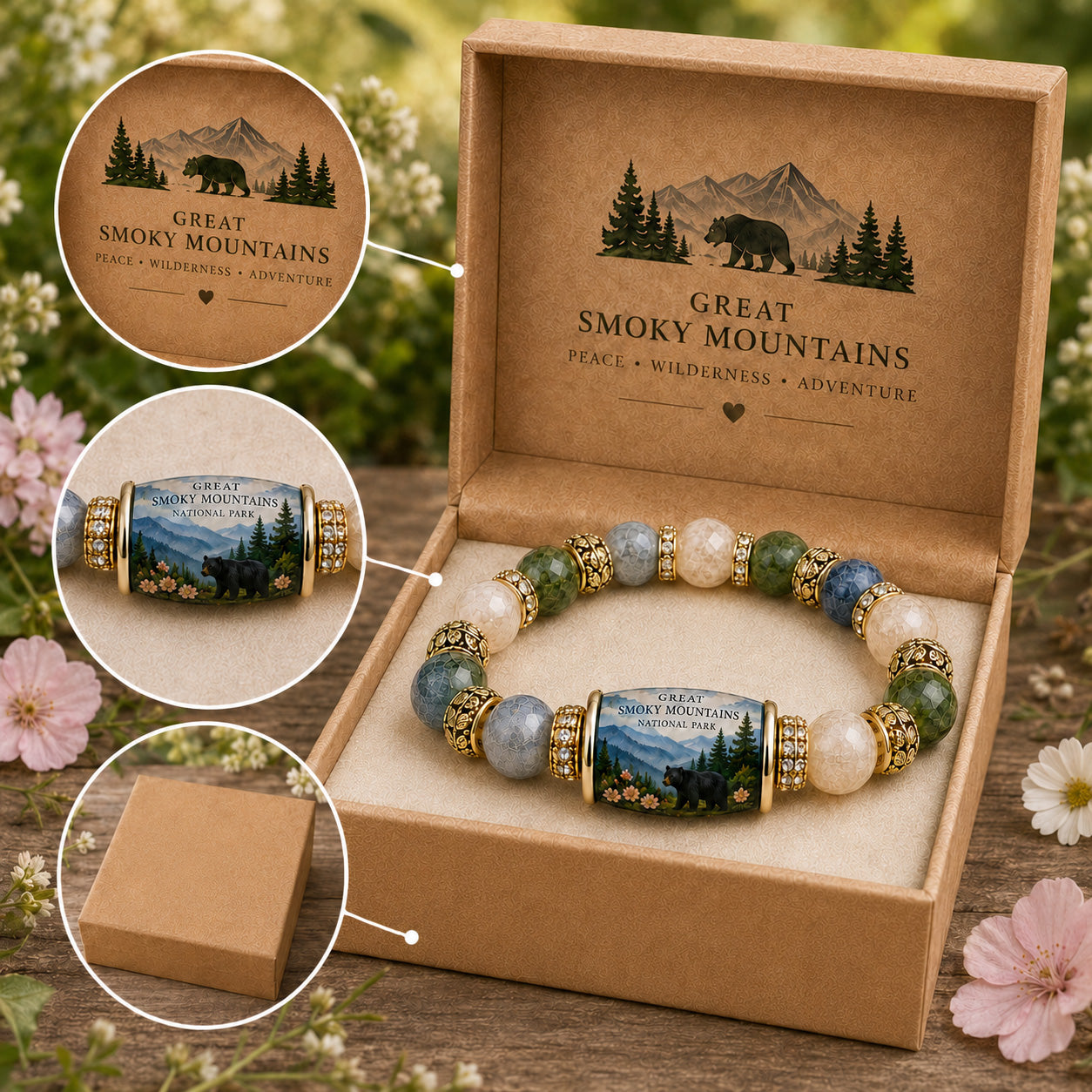 🌲 Great Smoky Mountains Garden Bracelet 🌿 | Peace • Wilderness • Healing Energy