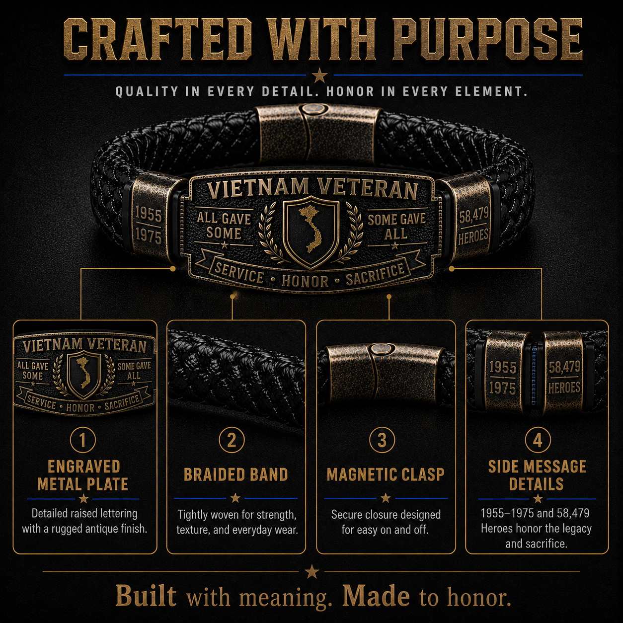 Last Day Promo: 49% OFF ๐๏ธ -Vietnam Veteran Honor Bracelet