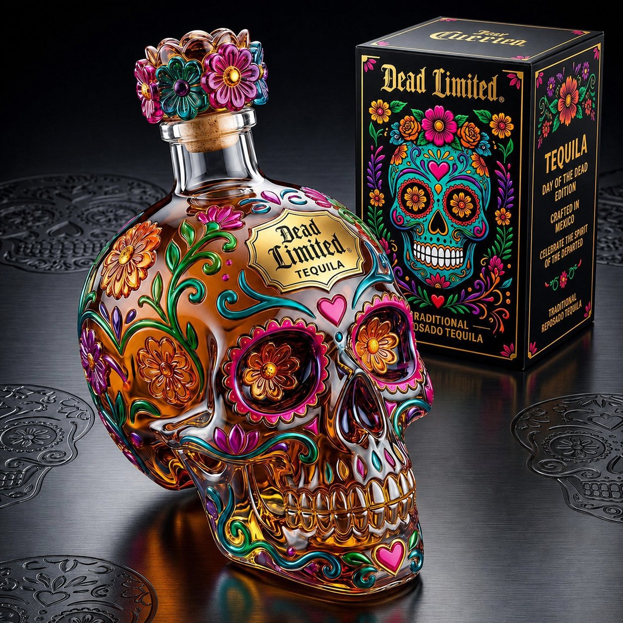 🍷Limited edition Day of the Dead tequila bottle🎁