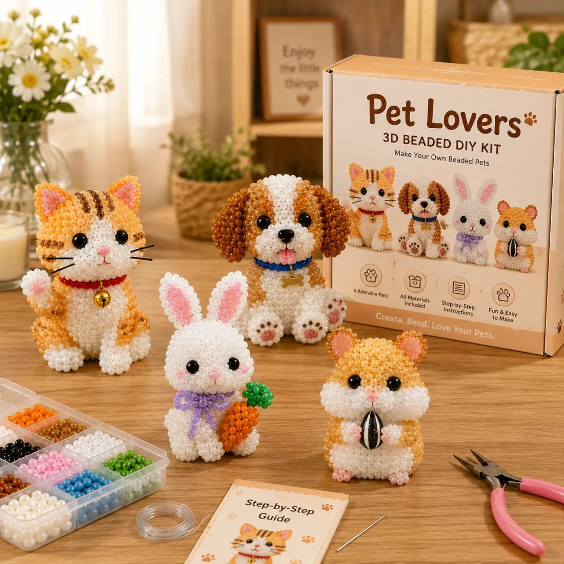 ๐งตโจ Tiny 3D Beaded Animal DIY Kit