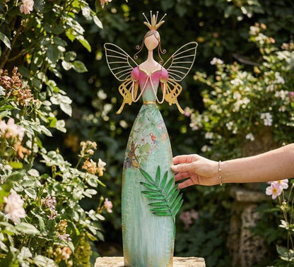 Whimsical Fairy Garden Metal Statues – Enchanted Angel Decor