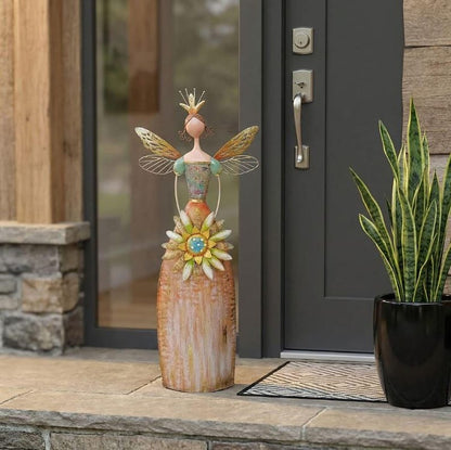 Whimsical Fairy Garden Metal Statues – Enchanted Angel Decor