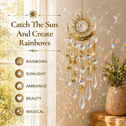 ✨ Crystal Solar Light Chime - Rainbow Light and Garden, Curtain Decorations