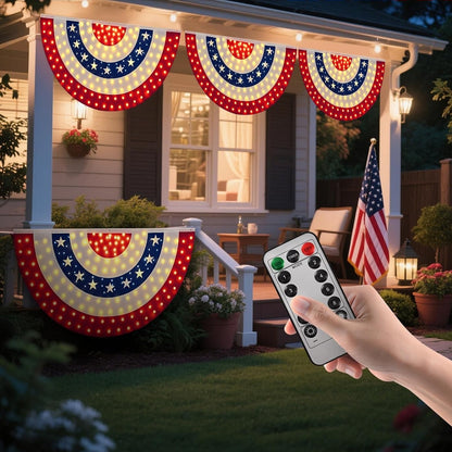 🔥2️⃣5️⃣0️⃣ Hot Sale - 3 x 6 Ft LED Patriotic Bunting Banner for America’s 250th