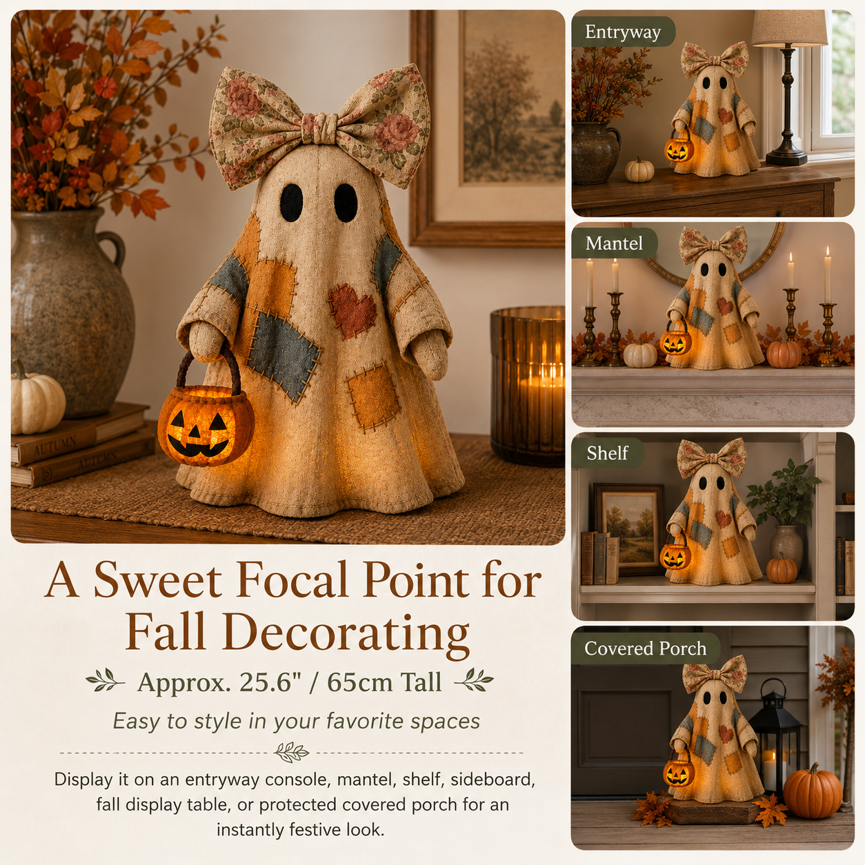 🎃 LIMITED-TIME OFFER – Vintage Patchwork Glowing Ghost Decor ✨
