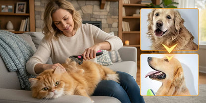 Professional Double-Sided Pet Grooming Rake ✨ Undercoat Deshedding Tool for Dogs & Cats 🐶🐱
