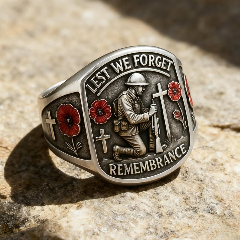🔥Memorial Day Sale - Honoring the Fallen🌹 2026 Remembrance Soldier Ring - Lest We Forget