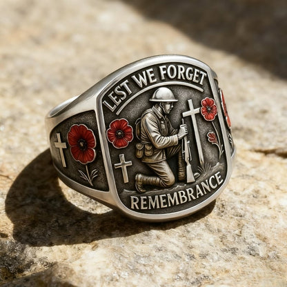 🔥Memorial Day Sale - Honoring the Fallen🌹 2026 Remembrance Soldier Ring - Lest We Forget