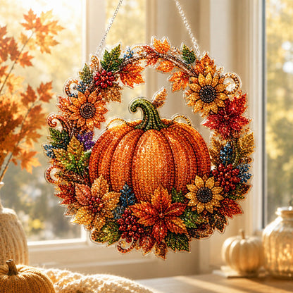 🔥2026 Hot Sale - 🍂✨Autumn Harvest Pumpkin Diamond Art Hanging Ornament Kit
