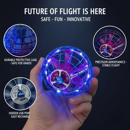 🚀 Levitating Induction Flying Ball – Smart Glow Gyro for Fingertip Play