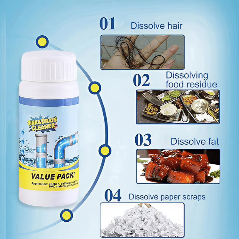 🔥HOT SALE🛠️ Powerful Drain Cleaner – Fast-Acting Pipe Unclog Solution 🚿✨