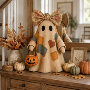 🎃 LIMITED-TIME OFFER – Vintage Patchwork Glowing Ghost Decor ✨