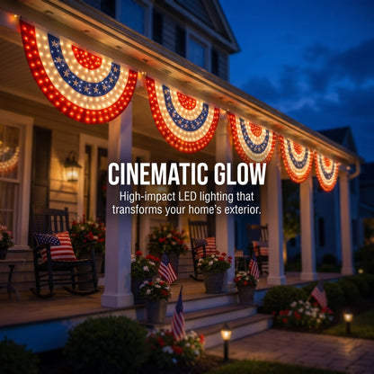 🔥2️⃣5️⃣0️⃣ Hot Sale - 3 x 6 Ft LED Patriotic Bunting Banner for America’s 250th