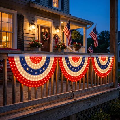 🔥2️⃣5️⃣0️⃣ Hot Sale - 3 x 6 Ft LED Patriotic Bunting Banner for America’s 250th
