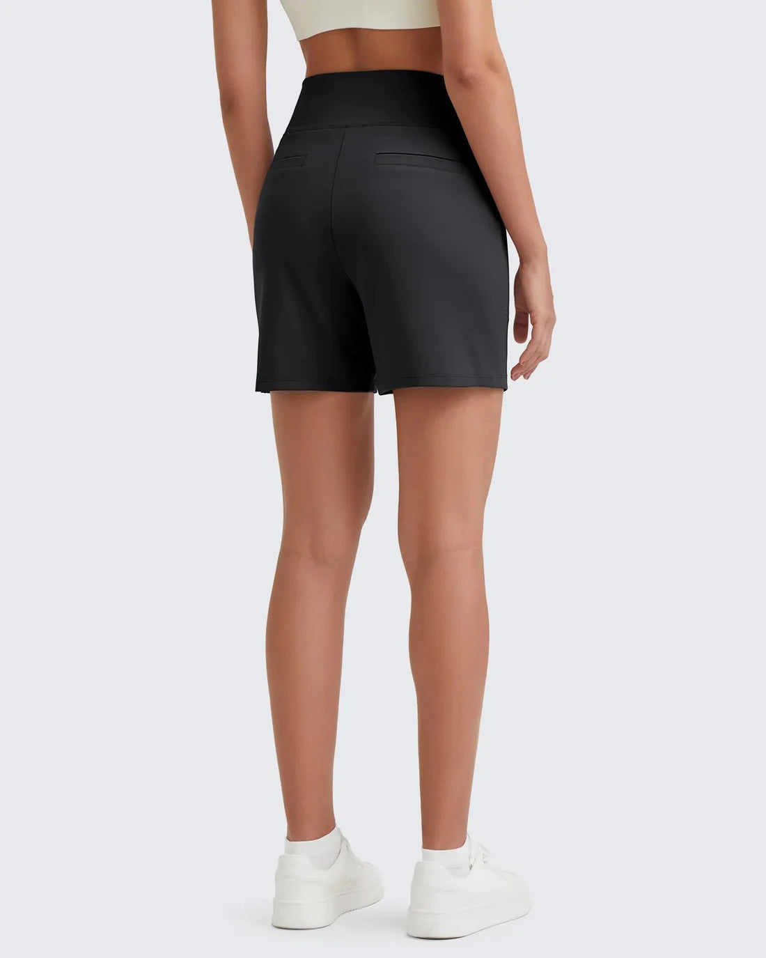 Women's High-Waisted Athletic Bermuda Shorts with Pockets – Running, Yoga, Summer Casual Activewear