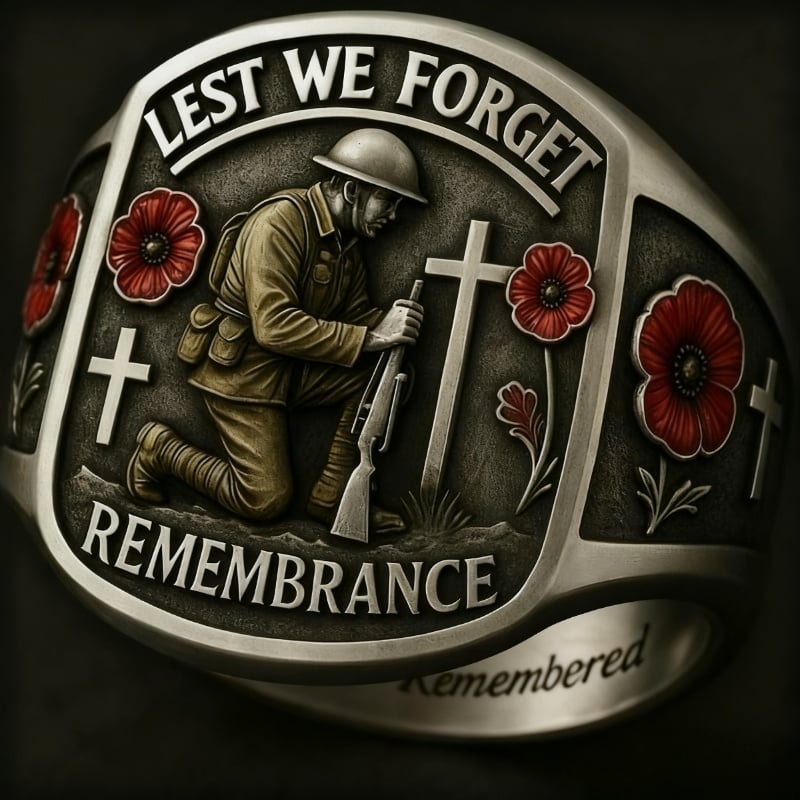 🔥Memorial Day Sale - Honoring the Fallen🌹 2026 Remembrance Soldier Ring - Lest We Forget