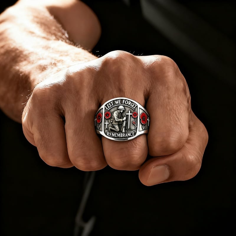 🔥Memorial Day Sale - Honoring the Fallen🌹 2026 Remembrance Soldier Ring - Lest We Forget