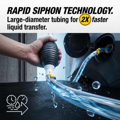 🚗💨2M Siphon Hand Pump with Shut-Off Valve | Fuel Transfer Pump for Cars & Motorcycles