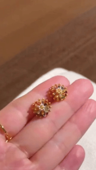 ✨ Colorful Firework Stud Earrings – Cubic Zirconia, 18K Plated, Festive 🎆
