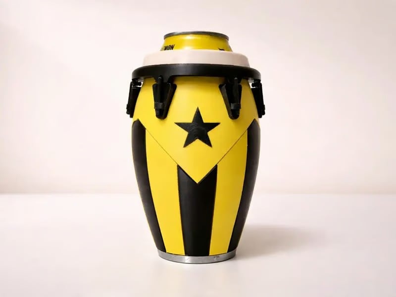 Conga-Style Can Holder – Celebrate Caribbean Pride, One Sip at a Time