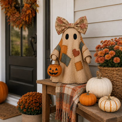 🎃 LIMITED-TIME OFFER – Vintage Patchwork Glowing Ghost Decor ✨