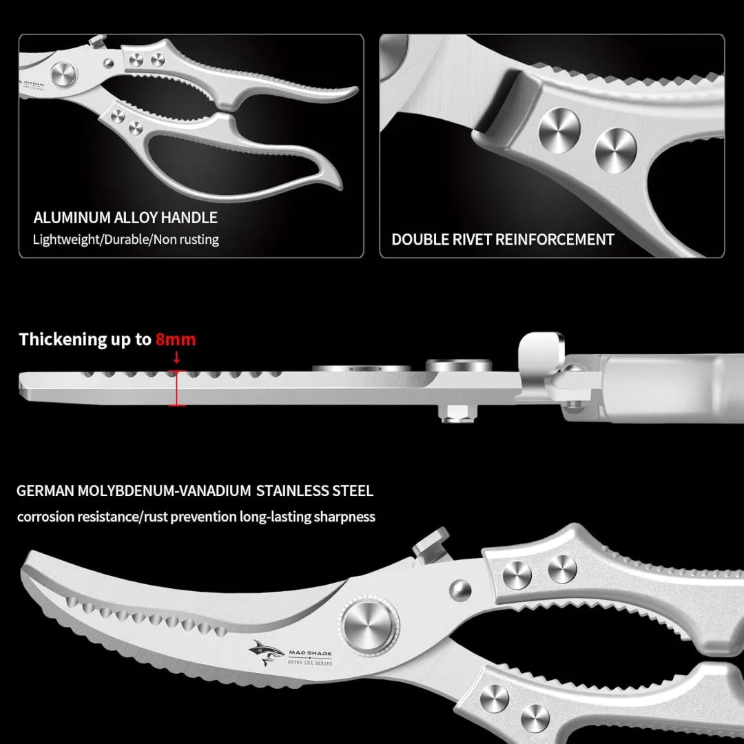 🔥Hot Sale🔥🔪Professional Heavy-Duty Kitchen Shears with Slip Handle & Safety Lock