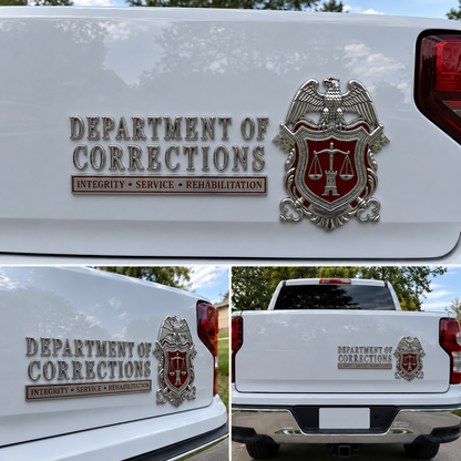⚖️ Corrections Officer Integrity Service Rehabilitation Metal Car Emblem Badge