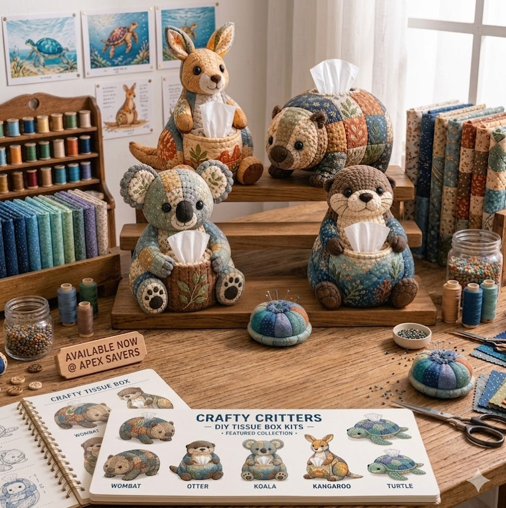 🌟 Crafty Critters DIY Tissue Box Kit – Fun Animal & Ocean Friends! 🌟