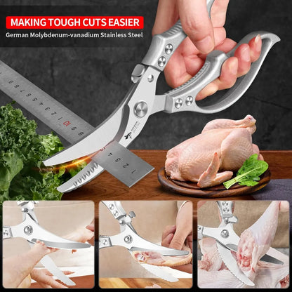 🔥Hot Sale🔥🔪Professional Heavy-Duty Kitchen Shears with Slip Handle & Safety Lock