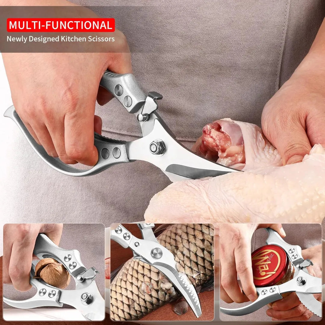 🔥Hot Sale🔥🔪Professional Heavy-Duty Kitchen Shears with Slip Handle & Safety Lock