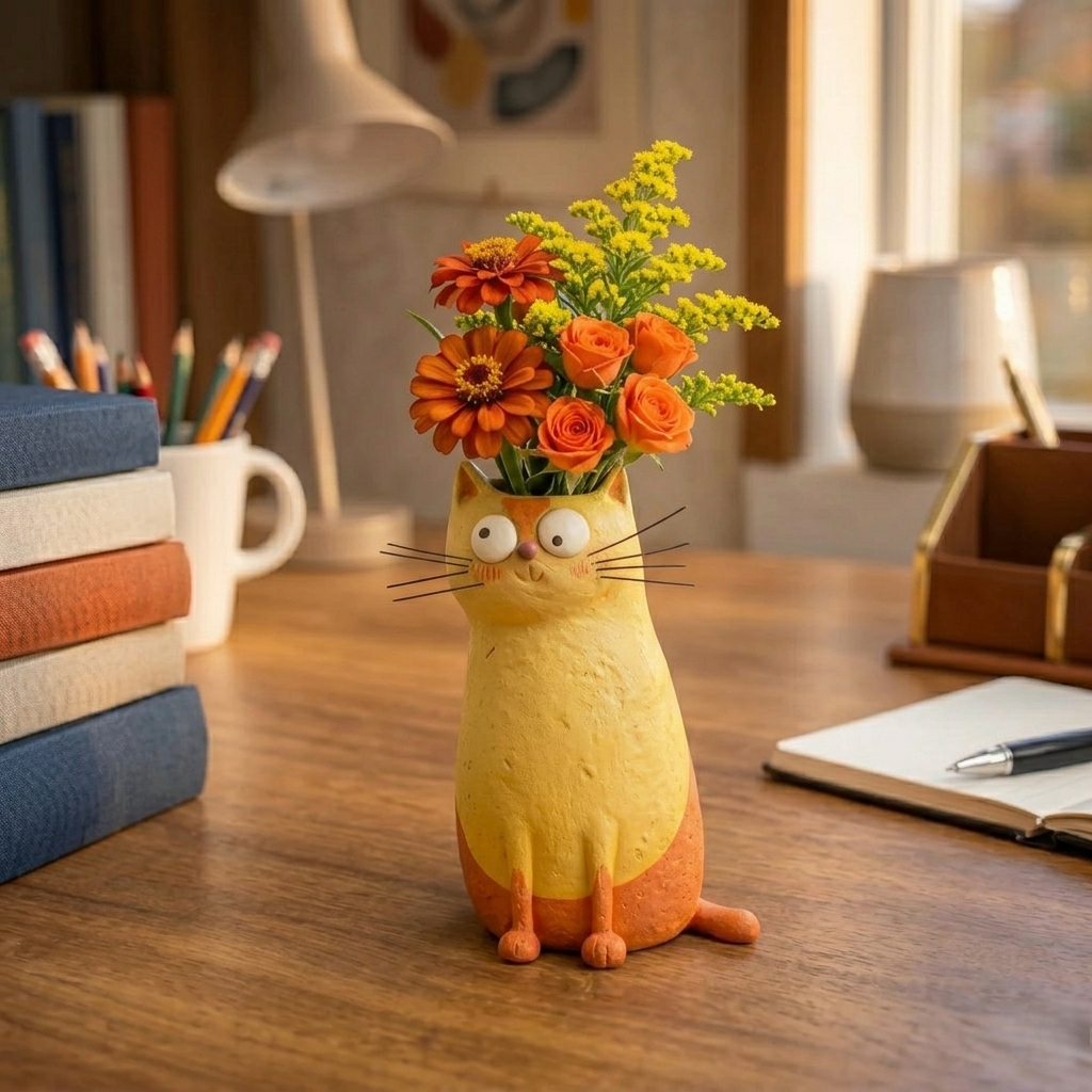 😻LAST DAY49% OFF -🔥 Handcrafted Quirky Cat Vase