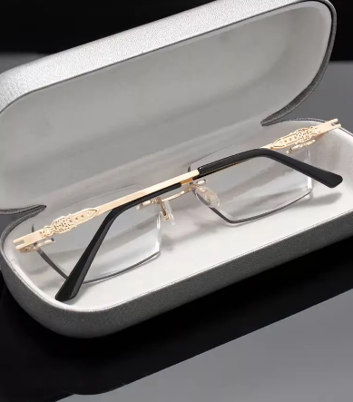 🔥Metal Frameless Highgrade Reading Glasses👍Blocks Blue Light, Radiation, and ultraviolet rays, Relieves Eye Fatigue👓️