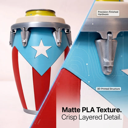 Conga-Style Can Holder – Celebrate Caribbean Pride, One Sip at a Time