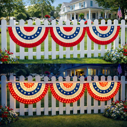 🔥2️⃣5️⃣0️⃣ Hot Sale - 3 x 6 Ft LED Patriotic Bunting Banner for America’s 250th