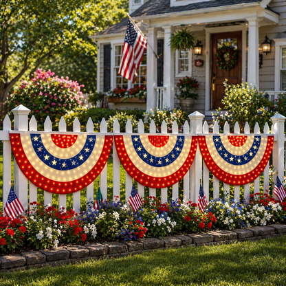 🔥2️⃣5️⃣0️⃣ Hot Sale - 3 x 6 Ft LED Patriotic Bunting Banner for America’s 250th