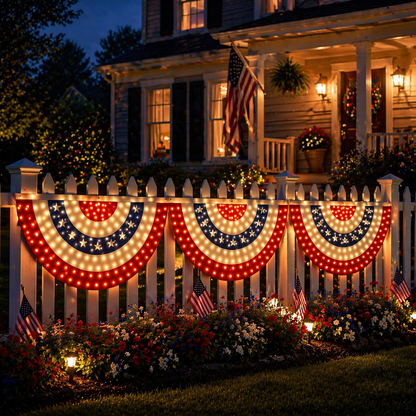 🔥2️⃣5️⃣0️⃣ Hot Sale - 3 x 6 Ft LED Patriotic Bunting Banner for America’s 250th