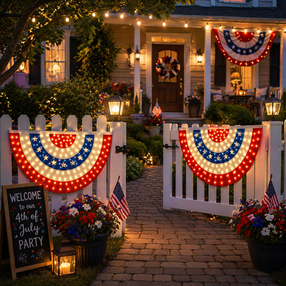 🔥2️⃣5️⃣0️⃣ Hot Sale - 3 x 6 Ft LED Patriotic Bunting Banner for America’s 250th