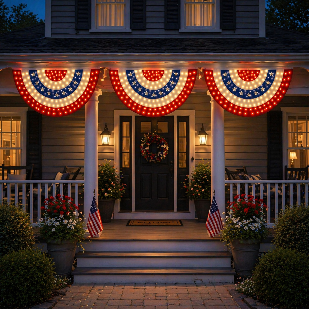 🔥2️⃣5️⃣0️⃣ Hot Sale - 3 x 6 Ft LED Patriotic Bunting Banner for America’s 250th