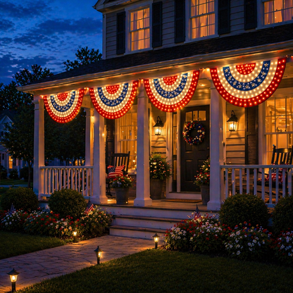 🔥2️⃣5️⃣0️⃣ Hot Sale - 3 x 6 Ft LED Patriotic Bunting Banner for America’s 250th