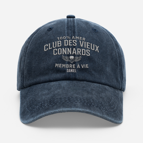 Casquette Homme Personnalisée Délavée Drôle - Vieux Connards Cadeau Papa Papy