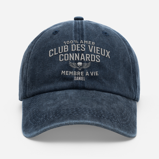 Casquette Homme Personnalisée Délavée Drôle - Vieux Connards Cadeau Papa Papy