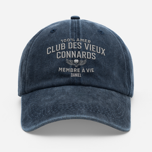 Casquette Homme Personnalisée Délavée Drôle - Vieux Connards Cadeau Papa Papy