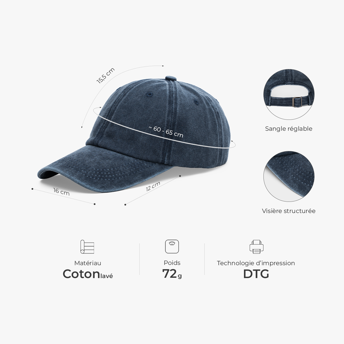 Casquette Homme Personnalisée Délavée Drôle - Vieux Connards Cadeau Papa Papy