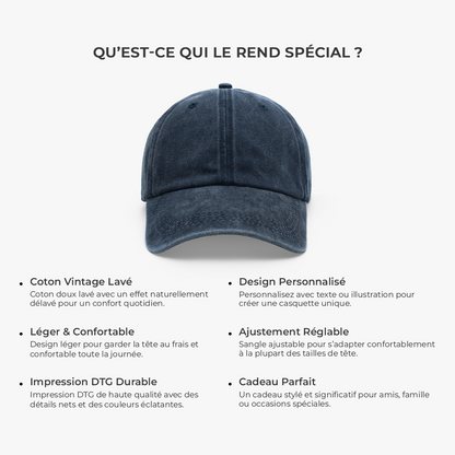 Casquette Homme Personnalisée Délavée Drôle - Vieux Connards Cadeau Papa Papy