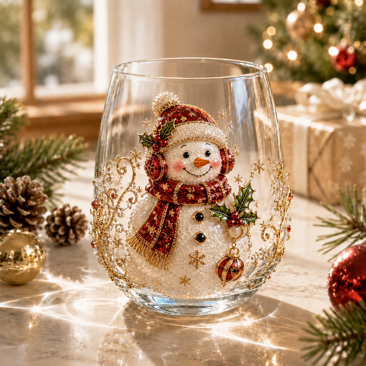 🎄LAST DAY 50% OFF✨ 3D Christmas Glass Art Cup