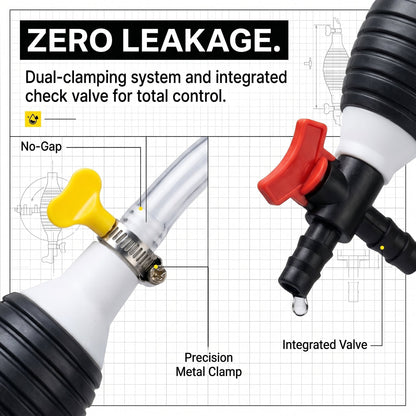 🚗💨2M Siphon Hand Pump with Shut-Off Valve | Fuel Transfer Pump for Cars & Motorcycles
