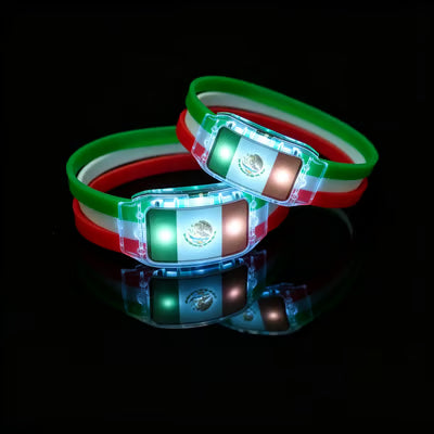 ⚽✨2PCS LED Light Up National Flag Wristbands