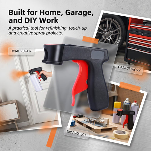 🔫Universal Professional Spray Can Handle - Ergonomic Aerosol Trigger Grip for DIY Painting, Car Refinishing, & Home Furniture Makeovers - Fits All Standard Cans